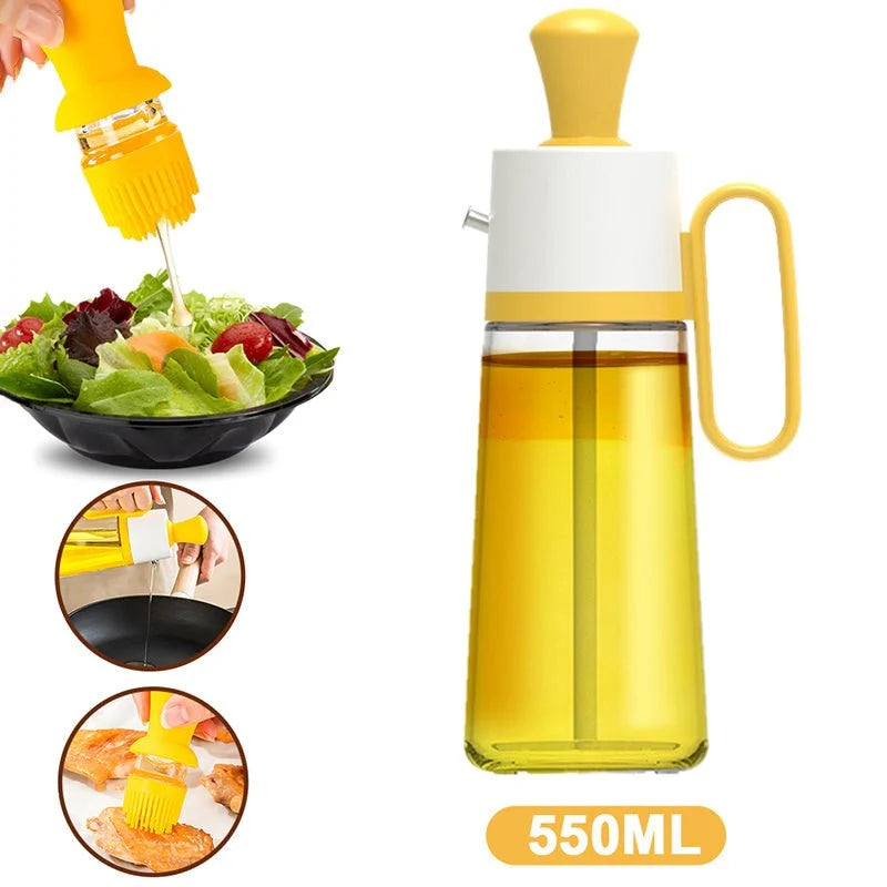 موزع زيت وفرشاة سيليكون 2 في 1 - أداة مطبخ ذكية