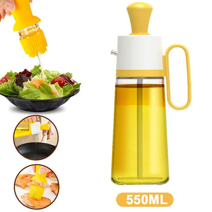 موزع زيت وفرشاة سيليكون 2 في 1 - أداة مطبخ ذكية