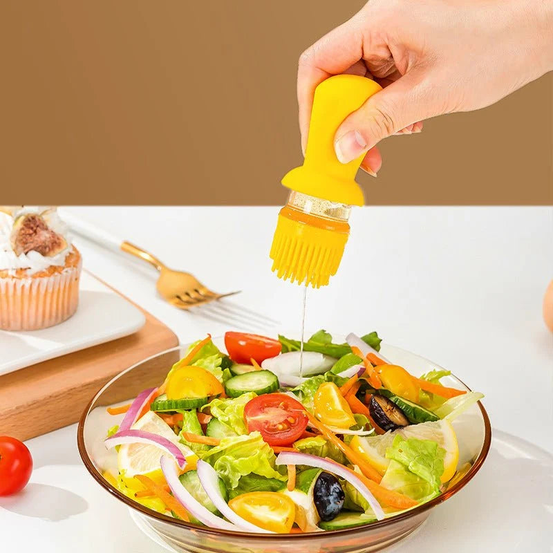 موزع زيت وفرشاة سيليكون 2 في 1 - أداة مطبخ ذكية