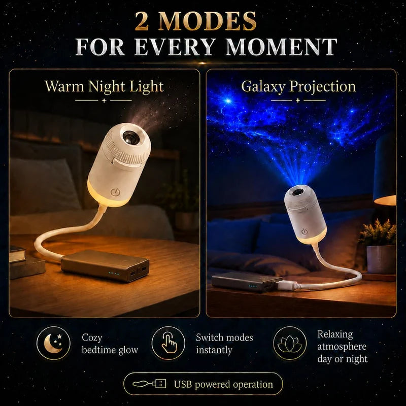 مصباح جهاز عرض سماء مرصعة بالنجوم صغير USB – إضاءة ليلية مجرية LED